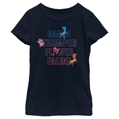 Girl's Bambi Neon Name Stack T-Shirt