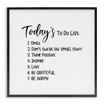 Stupell Industries Uplifting To Do List Life Happiness Casual Typography, 12" x 12"
