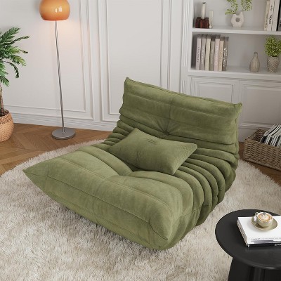 Bean Bag Chairs for Adults, Memory Foam Couch Single Sofa Chair with Suede-Like Fabric, Floor Chair for Living Room Bedroom Office