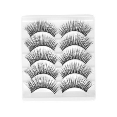 Unique Bargains Soft 3D False Eyelashes 3D-01 Black 5 Pair