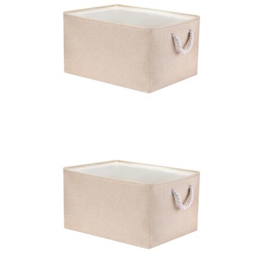 REGALWOVEN Storage Bin with Handles for Closet Organizing Clothes 2 Pcs