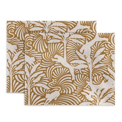evamatise Big Cats and Palm Trees Jungle Placemats - Deny Designs