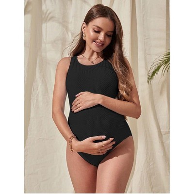 Clearlove Women One Piece Swimsuit Ribbed Monokini Swimwear Scoop Neck Low Back Bathing Suit