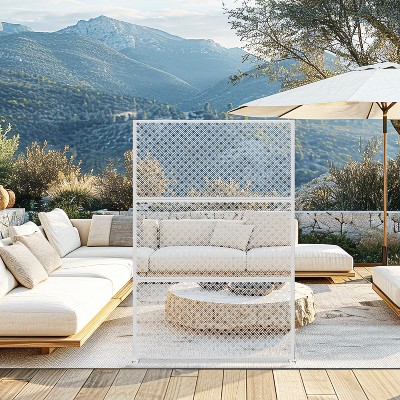 SpassWay 72"H 47"W Outdoor Metal Garden Trellis Privacy Screen Lattice Panel Indoor Room Divider