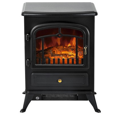 SEVOBAL Fireplace Insert Heater Mantel 3D Flame Fireplace Stove Bottom Air Outlet Fire Place Panoramic Fire Place Heater, Black, 17.7"*13.2"*22.2"