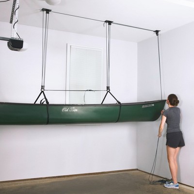 Teal Triangle Heavy Duty Canoe Hoist Garage Ceiling Storage Hoist for 8-Foot Ceilings | Holds up to 150 lbs