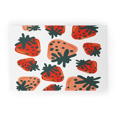 Oris Eddu Strawberry Lush II Looped Vinyl Welcome Mat - Society6