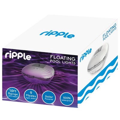 RIPPLE Floating Pool Lights - Solar Powered, Color Changing LED, 9 Modes