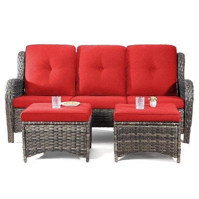 UPTIOT 73'' Polyethylene (PE) Wicker Outdoor Patio Sectional