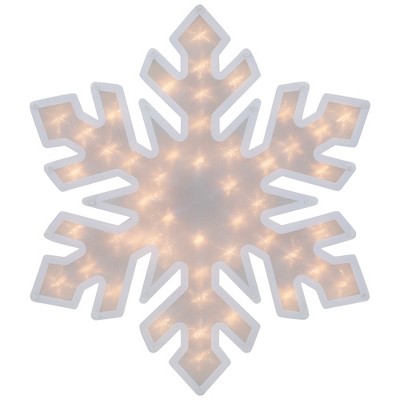Northlight Lighted Snowflake Chistmas Window Decoration - 20" - Clear Lights