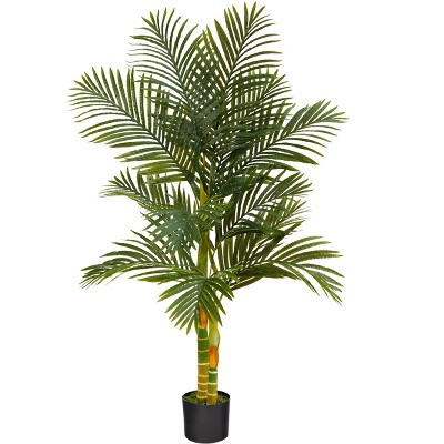 Nearly Natural 5-ft Golden Cane Artificial Palm Tree