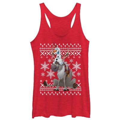 Women's Frozen Ugly Christmas Friends Racerback Tank Top