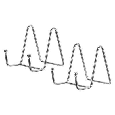 Unique Bargains Iron Durable Rounded Corner Book Decorative Easels or Stands 2 Pcs