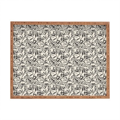Holli Zollinger Junglia Charcoal Rectangle Bamboo Tray - Deny Designs