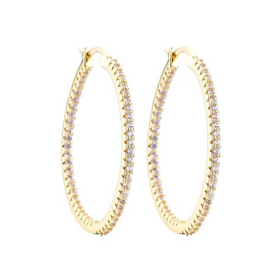 Adornia 14k Gold Plated CZ Infinity Hoop Earrings