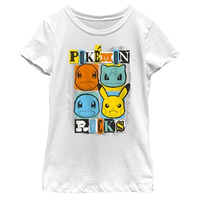 Girl's Pokemon Starters Rocks T-Shirt
