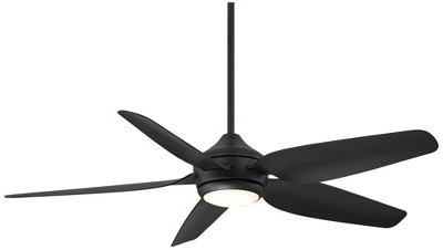 52" Casa Vieja Modern Industrial Indoor Outdoor Ceiling Fan with LED Light Remote Control Matte Black Damp Rated for Patio Exterior House Porch Gazebo