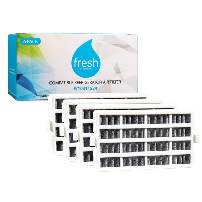Mist Fresh Replacement Whirlpool W10311524 Refrigerator Air Filter 4pk - CWFF401: Fridge Filter, Charcoal, 1 Year Warranty