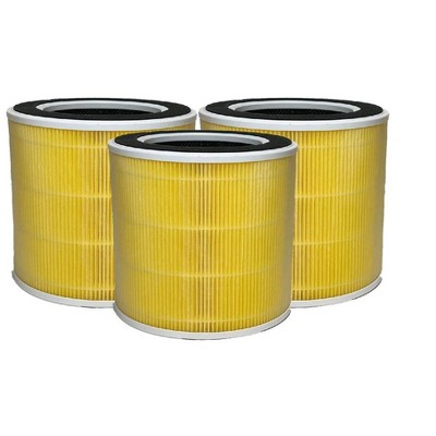 Nispira 4-in-1 True HEPA Activated Carbon Replacement Filter For RENPHO RP-AP089 Air purifier RP-AP089W / RP-AP089B Part RP-AP089-F1, 3 Packs