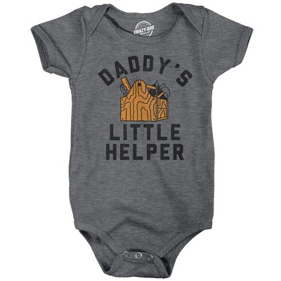 Daddys Little Helper Baby Bodysuit Funny Sarcastic Graphic Novelty Jumper for Infants - Crazy Dog Baby Bodysuit With Sarcastic Sayings
