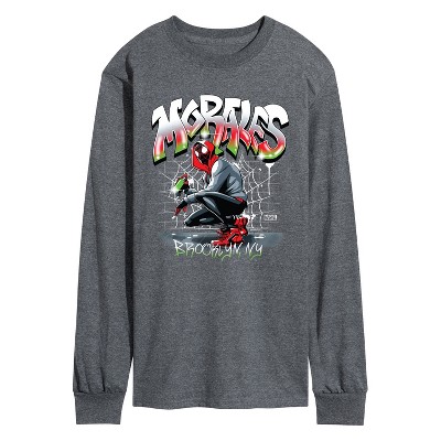 Men's - Marvel - Spider-man Miles Morales Spray Paint Long Sleeve Graphic T-Shirt