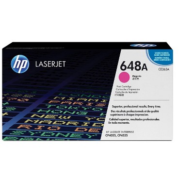 HP 648A Magenta Original LaserJet Toner Cartridge, ~11,000 pages, CE263A