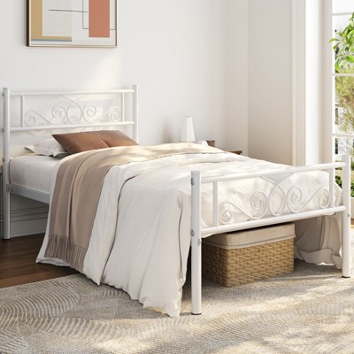 Yaheetech Metal-Framed Platform Bed with Headboard and Footboard