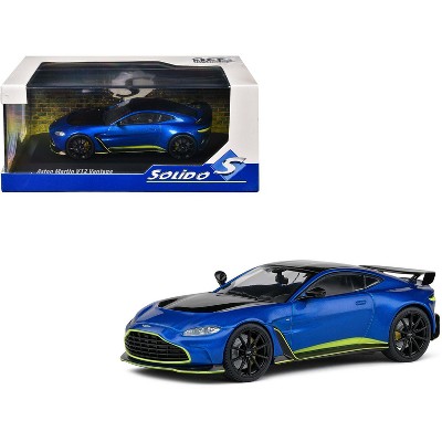 Aston Martin V12 Vantage Blue Metallic with Black Hood and Top 1/43 Die Cast Model Car by Solido