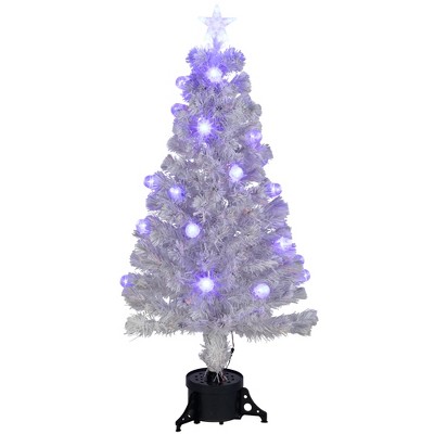 Northlight Pre-Lit Medium Color Changing Fiber Optic Artificial Christmas Tree - 4' - White - Blue LED Lights