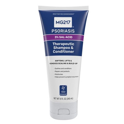 MG217 Psoriasis 3% Sal-Acid Formula, Therapeutic Shampoo+Conditioner, 8Oz