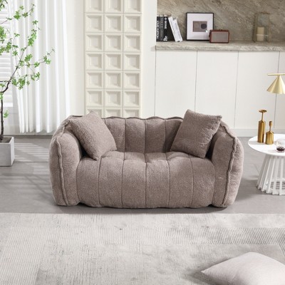 SYFERLORY Soft beanbag chair with high resilience foam core for two people.