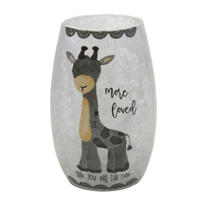 Stony Creek 5.0 Inch Cute Animal Pre-Lit Small Vase Lighted Glass Accent , Baby Animals (1PC)