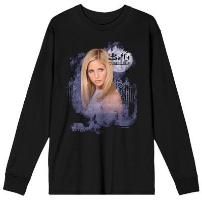 Buffy The Vampire Slayer Buffy Summers on Black Long Sleeve Adult Crew neck