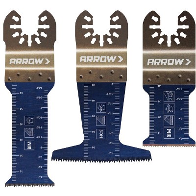 Arrow OSC101VP-3 Multi-Material Oscillating Multitool Tool Blade Variety Pack