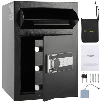 VEVOR 2.5 Cub Depository Safe, Deposit Safe with Drop Slot, Electronic Code Lock and 2 Emergency Keys, 20.27'' x 13.97'' x 13.97'' Business Drop