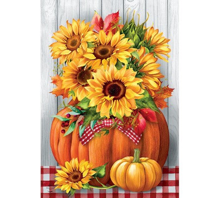 Briarwood Lane Fall Garden Flag 12x18 For Outdoor Sunflowers in Pumpkin For Fall Garden Flag Flags For Outside