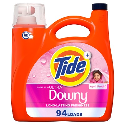Tide Laundry Detergent Ultra Downy April Fresh HE Liquid Laundry Soap and Stain Remover