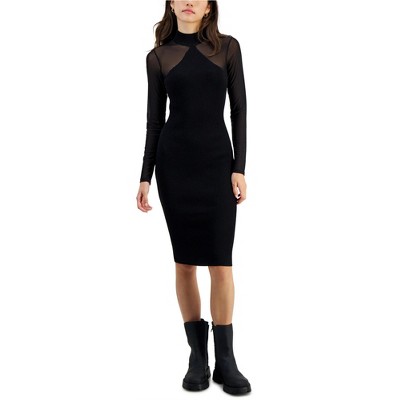 Almost Famous Womens Long Sleeve Ribbed Midi Bodycon Dress