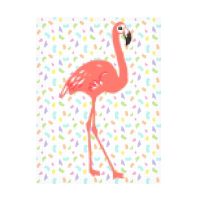 Trademark Fine Art - June Erica Vess  Flamingo Pixel Party II Canvas Art