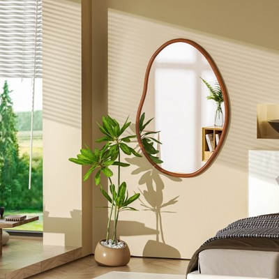 32.28 in/43.30 in Mid Century Asymmetrical Wall Mirror Organic Mirror Irregular Mirror Home decor