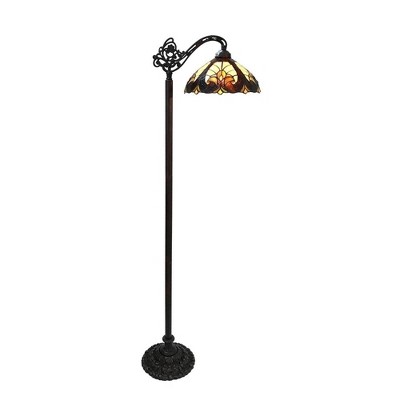 HomeStock Liaison Tiffany-Style 1 Light Victorian Reading Floor Lamp 13" Shade