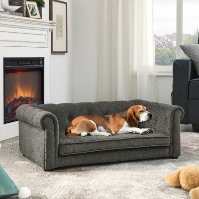 Elegant rectangular pet bed for small and medium-sized dogs