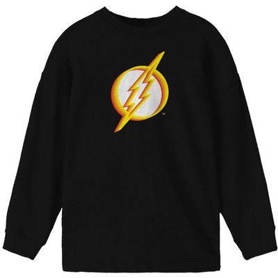 The Flash Logo Boy's Black Long Sleeve Shirt