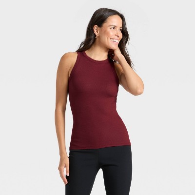 Women's Slim Fit Ribbed Tank Top - A New Day™