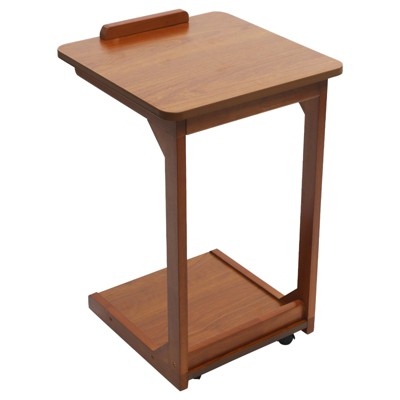 YIYIBYUS C-Table with Wheels, Couch Table, End Table, Adjustable Tilt Angle