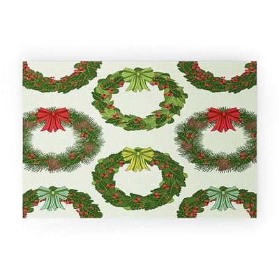 Sabine Reinhart Christmas Wreaths Welcome Mat - Society6