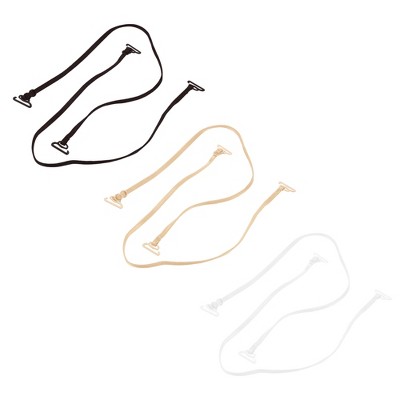 Unique Bargains Women's Fine Shoulder Straps Color Black Nude White 3 Pairs