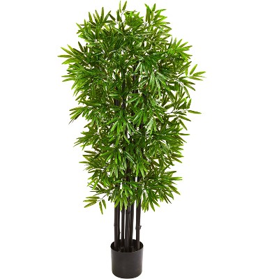 Nearly Natural 51-in Bamboo Artificial Tree with Black Trunks UV Resistant (Indoor/Outdoor)