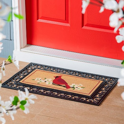 Evergreen Classic Cardinal and Dogwood Sassafras Indoor Outdoor Switch Doormat 1'10"x10" Multicolored