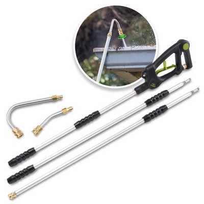 Sun Joe Portable 9 Foot Universal SPX Series Pressure Washer Sky Lance Extension Wand Attachment Kit and Power Cleaning Sprayer, Black, SPX-SRL9